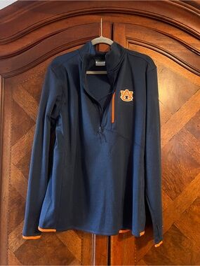 Columbia Navy Blue Auburn Tigers 1/4 Zip Lightweight Jacket with Orange Trim